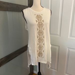 Amuse Society white and gold tank